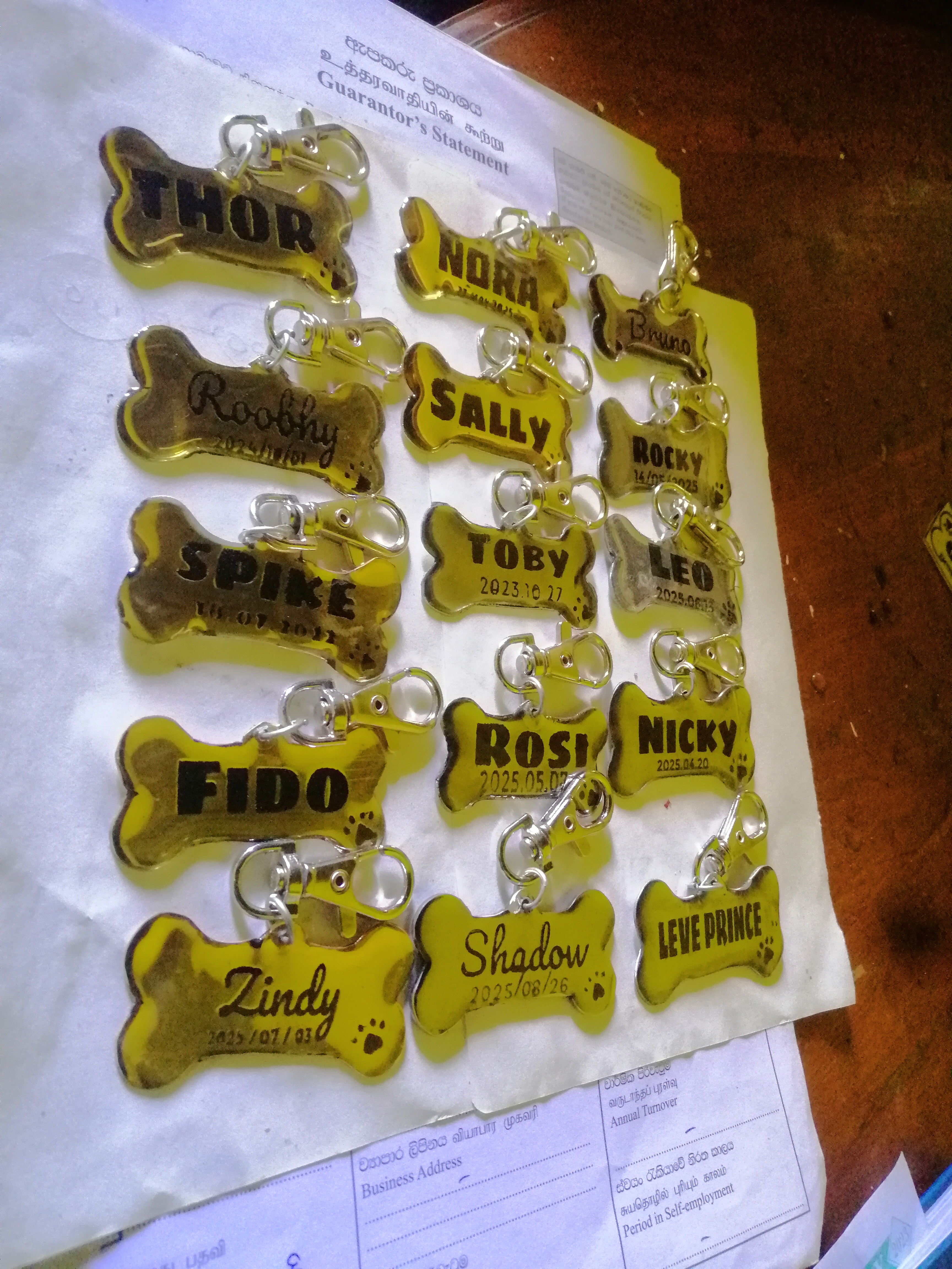 Dog name tag
